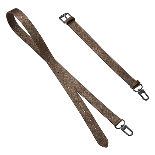 IBWell Genuine Leather Strap Replacement Crossbody Adjustable with Shoulder Strap Pads for Travel Duffel Bags - color: Bronze-gun Buckle
