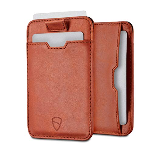 Vaultskin CHELSEA Slim Leather Card Wallet for Men, RFID (Cognac) - color: Cognac