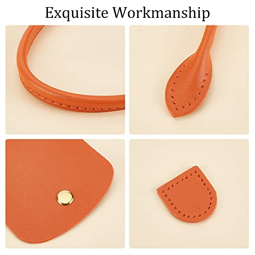 WADORN 8pcs PU Leather Handbag Knitting Kits, DIY Crochet Bag Making Including Sew on Bag Handles Snap Button Bag Covers Handmade Craft Shoulder Bag Making Accessories, Brown - color: Brown