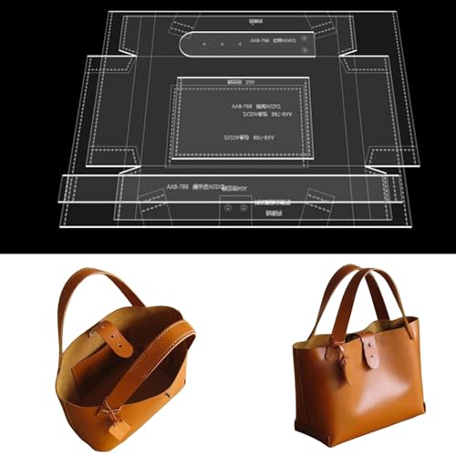 RIVEENY Handbag Acrylic Template,Leather Pattern Handbag Acrylic Leather Pattern Leather Templates for Tote Bag Commuter Bag