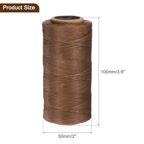 Uxcell 150D 0.8mm Flat Waxed Thread, 284 Yards, Polyester, Light Brown, 1 Roll - color: Light Brown