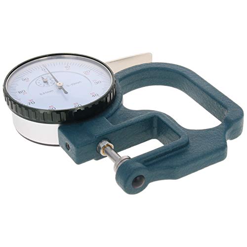 Utoolmart Dial Thickness Gauge, 0-10mm x 30mm / 1.18-inch Flat Head Thickness, Precision Round Dial, Indicator, Measuring Tool for Paper Leather Cloth Paper, Film, Wire 1 Pcss - size: C-11 0-10*30mm
