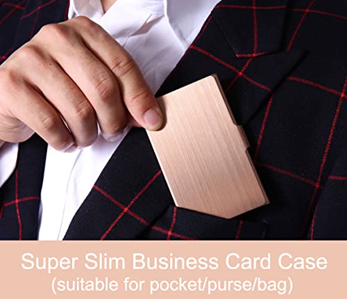 Business Card Holder, Slim Business Card Case for Men & Women, Pocket Metal Card Case, Professional Stainless Steel Business Card Holders, Purse Name Card Holder, Buckle Style Shut, Rose Gold - style: Rose Gold