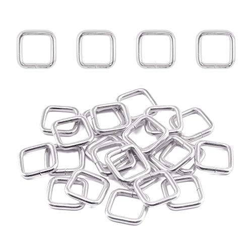 Swpeet 60Pcs Heavy Duty Metal Rectangle Ring - color: Sliver, size: 5/4 Inch
