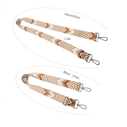 Wide Purse Strap Silver Hardware Adjustable Replacement Long Crossbody Bag Strap for Thick Shoulder Bags Canvas Handbags Straps - color: Silver Hardware-Gary