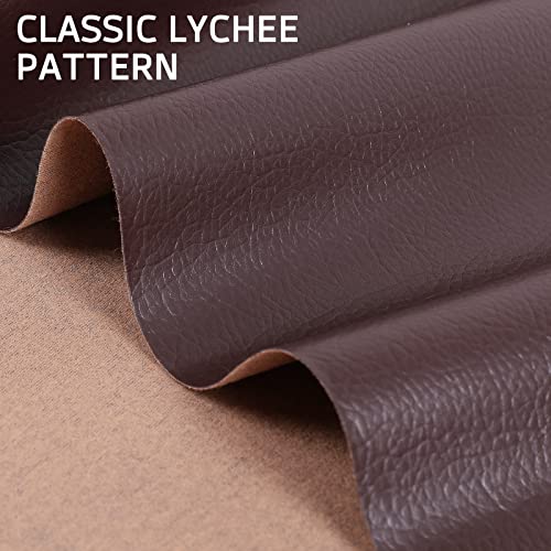 Marine Vinyl Upholstery Faux Leather Fabric, 1 Yard Coffee | Marine Grade Faux Leather Vinyl by the Yard, Waterproof, Soft & Durable, for Boat, Furniture Upholstery, DIY Sewing Crafts - color: Coffee, size: 1 Yard 55" x 36" (Pre-cut)