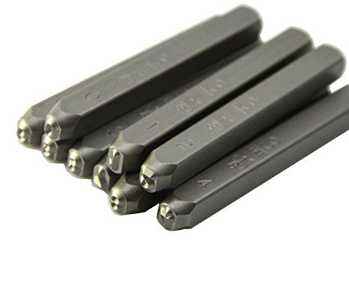 9pcs Heavy Duty Steel Stamp Uppercase Numbers 5/64 2mm Hand Stamping Serial Mark Code Alphabet Punch Kit for Jewelry Metal Sheet Plate Mold Die Making - size: 2mm Number