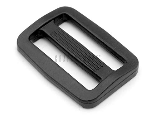 CRAFTMEMORE Plastic Slide Buckle Rectangle Ring Triglide Slider Loop Belt Keeper Bar Slider Strap Adjuster Purse Making 6pcs - size: 3/4 Inch