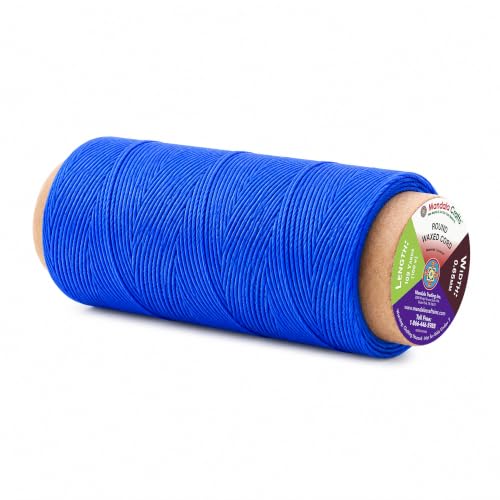 Mandala Crafts 100M 0.65mm Blue Round Waxed Thread for Leather Sewing - color: Blue, size: Round 0.65mm 109 Yards 100M