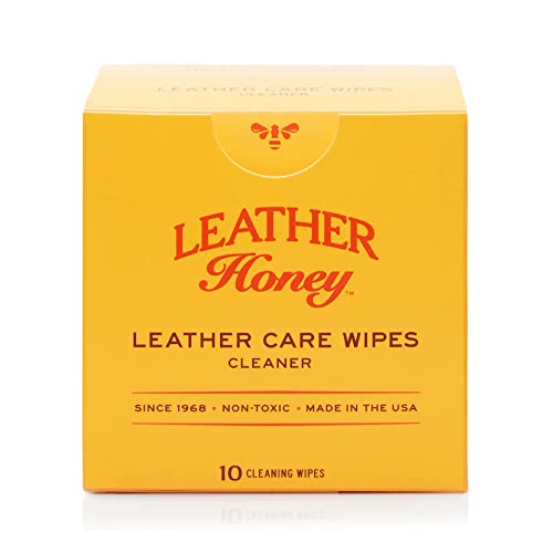 Leather Honey Cleaner Wipes – Clean Leather On-The-Go, 10 Wipes | Non-toxic, trusted since 1968 & made in the USA. Deep clean on the go. Any color leather – couches, car seats, shoes & bags. - style: Cleaner
