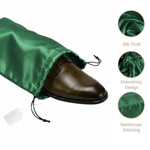 Q&J Fabric Co. 6 Pack Satin Dust Bag 17.7x7.9 inch Forest Green 100% Polyester Silk Bag Purse Dust Bag Shoe Bags for Closet Purse Protector Bag Dust Covers for Purses - color: Forest Green, size: 17.7"x7.9"