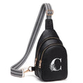 Viverte Crossbody Bags for Women Initial Sling Bag Cross Body Fanny Packs Personalized Gifts for Mom Women Wife - color: Black, style: C