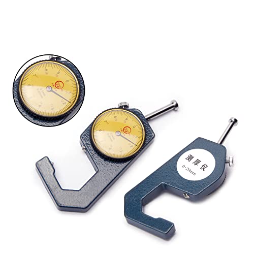 Utoolmart Dial Thickness Gauge, Flat Head Thickness, 0-20mm Tester Dial Measuring Tool for Paper Leather Cloth Paper, Film, Wire 1 Pcs - size: Tip 0-20MM