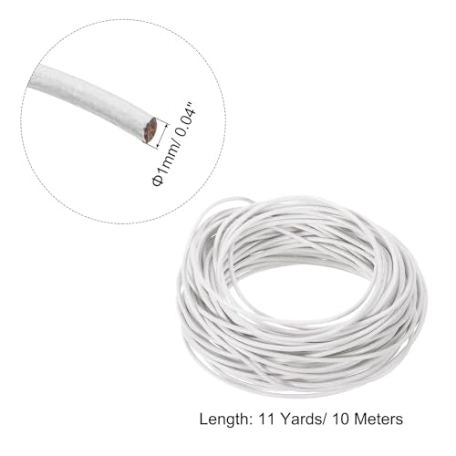 uxcell 11 Yards 1mm Round Leather Cord Lacing String for DIY Crafts Pure White - color: Pure White