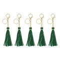 uxcell Leather Keychain Tassels, Women Tassel Bag Charm with Lobster Clasp Key Ring for Handbag Purse - color: Green
