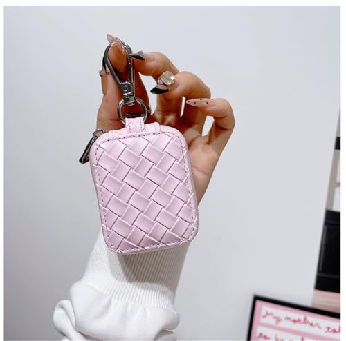 Earbud Case, Headphone Storage Case with Keychain EB-1 Lattice Pink - color: Cable Lattice Pink