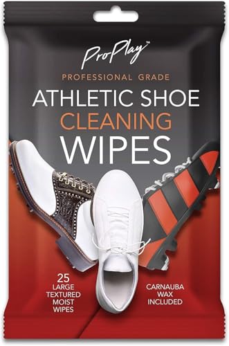 ProPlay Athletic Shoe Cleaning Wipes | Repels Water from Shoes | Powerful Cleaner Removes Dirt, Grass, and Sand | Resealable - size: 24 Pack