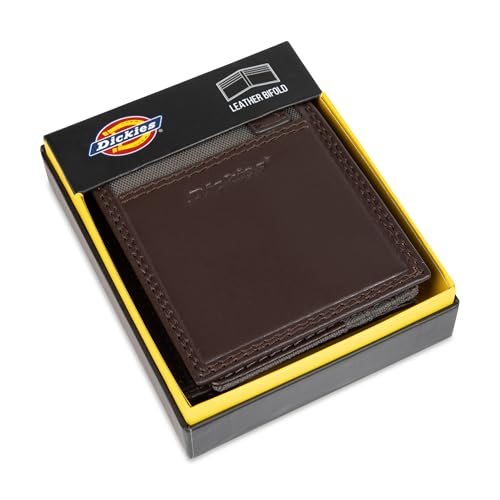 Dickies Men's RFID Everyday Leather Bifold Chain Wallet Black - color: Brown Slimfold