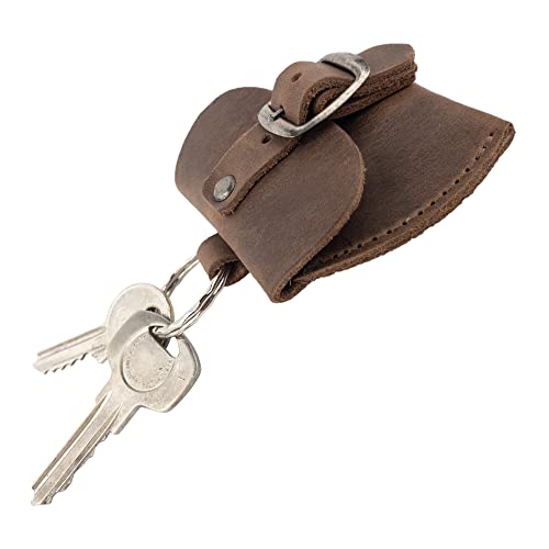 Hide & Drink, Tiny Purse Keychain Handmade from Full Grain Leather, Key Ring Pouch, Mini Bag, Cute Accessories :: Bourbon Brown - color: Bourbon Brown