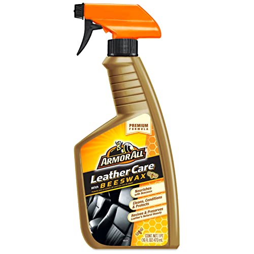 Armor All Car Leather Cleaner Spray, Beeswax Leather Care Spray for Cars, Trucks, Motorcycles, 16 Oz Each (Pack of 2) - size: 16 Fl Oz (Pack of 2), style: Leather Cleaner with Beeswax