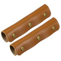 uxcell 2 Pcs Handbag Handle Cover, Leather Luggage Handle Wraps, Purse Strap Cover Luggage Grip Protector Fine Texture Bronze Buckle for Purse Tote Bag Suitcase, Amber Brown - color: Amber Brown/Bronze