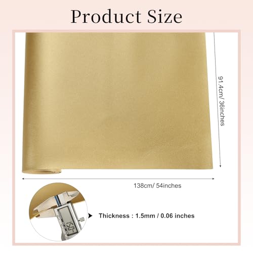 uxcell Marine Vinyl Fabric, 54 Inch 1 Yard Upholstery Faux Leather Soft Waterproof Sheets Fabric for Crafts DIY Sewings Sofa Wallets Handbag Car, Gold - color: Gold