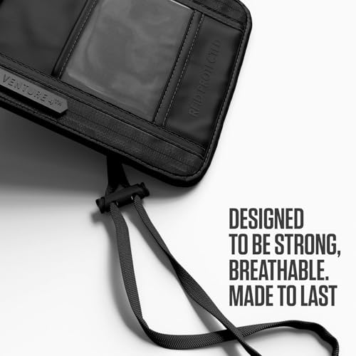 VENTURE 4TH Travel Neck Wallet, RFID Blocking Passport Holder - Sleek Black - color: Sleek Black