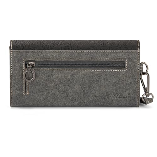 Montana West Wristlet Wallets for Women Western Trifold Wallet Purse with Card Holder MW1340-W002BK - color: Embossed-Black