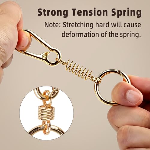 Zipper Clips Anti Theft, 6 Pcs Zipper Locks for Backpacks, Double Opening Antitheft Spring Carabiner Clasps for Travel Purse Luggage Suitcase Handbags Keys(Gold) - color: Gold