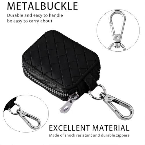 Earbud Case, Headphone Storage Case with Keychain EB-1 Lattice Black - color: Cable Lattice Black