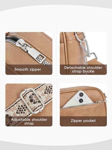 CLUCI Crossbody Bags for Women Crossbody Purses for Women Cross Body Bag Crossbody Purse with Adjustable Wide Strap | Womens Cross Body Bag Purse, Adjustable Wide Strap, Gifts for Women - color: 1-ten-1light Brown