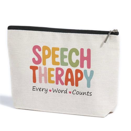 Speech Therapy Makeup Bag Travel Essentials Organizer Cosmetic Bags | Therapist Portable Pouch Purse for Women, Inspirational Travel Makeup Toiletries Accessories, Gifts for Women - color: Multicolor 1438