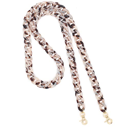Aumey Clear White Black Brown Acrylic Chain Clutch Purse Strap Handles Bag Handbag Purse Replacement Chains 40 Inches - color: multicolored3