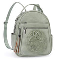 Mini Backpack Purse for Women,Vegan Leather Small Backpack for Daily | Embossed Lightweight Water-Resistance Travel Mini Fashion Daypack Bag,Ladies Casual Backpack Purse Gift Choice for Women - color: Green-rabbit