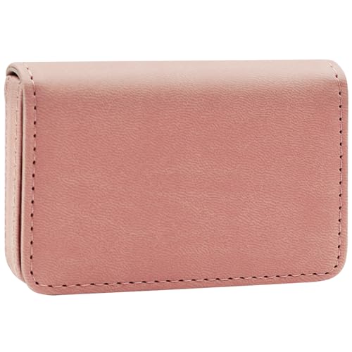 AI-DEE RFID Blocking Wallet - Minimalist Leather Business Credit Card Holder (Orange Pink) - color: Orange Pink