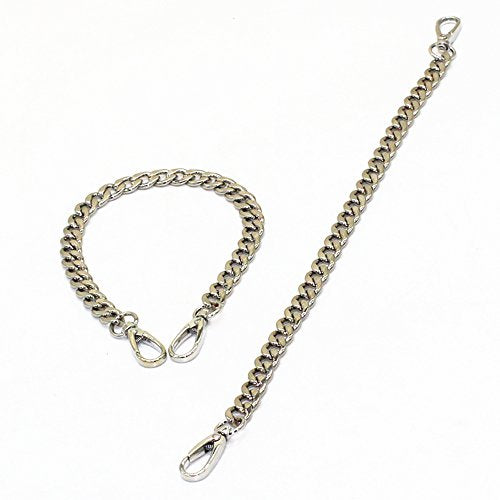 2PCS 15.7" Iron Flat Silver Purse Chain Strap Replacement for Clutch Bags - color: Silver, size: 15.7"