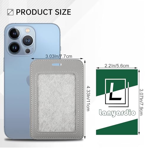 1 Pack Badge Holder, Leather ID Badge Holder with Window, ID Card Holder | Vertical ID Holder, ID Card Holder for Office Factory Nurses School Teacher Students - color: Gray, size: 1 Pcs
