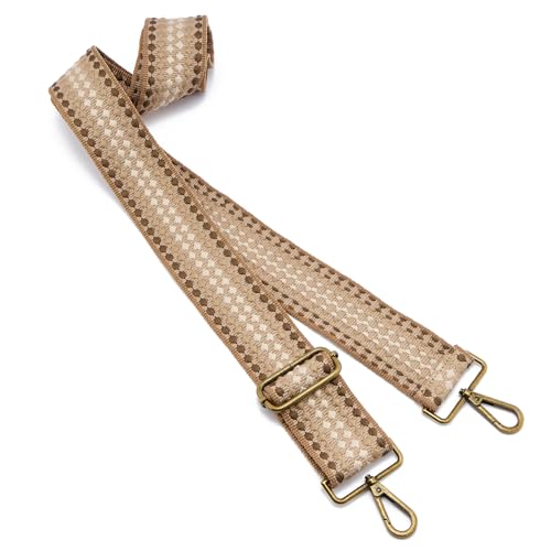 ZOOEASS Bronze Buckles Purse Strap, 2" Wide Crossbody Handbag Strap Adjustable Replacement Shoulder Strap Vintage Embroidery - color: 5cm-color7