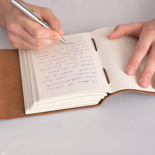 Leather Journal Travel Diary, Handmade Vintage Bound Notebook For Men & Women, Antique Finish, Genuine Buffalo Leather, Quality Unlined Paper Perfect for Notes, Art Sketchbook, 7X5 Inches, Cream - style: 7X5 Inches - Cream Unlined