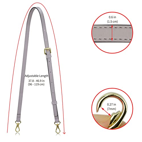 Allzedream Leather Purse Strap Replacement Crossbody Handbag Long Adjustable (Grey) - color: Grey
