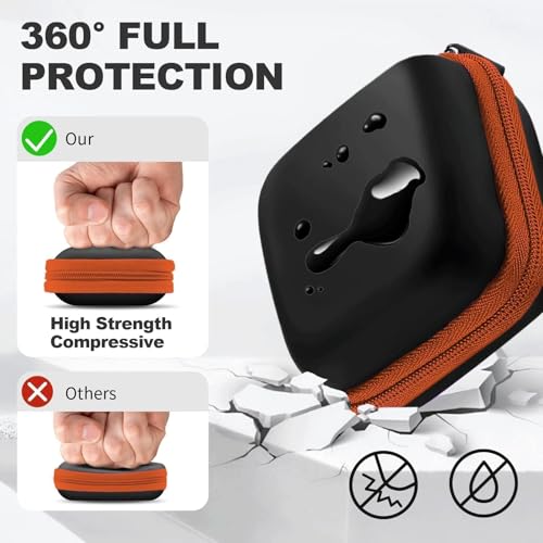 Square Earbud Case Portable EVA Carrying Case Storage Bag Cell Phone Accessories Organizer with Carabiner for Earphone, Earbud, Earpieces, SD Memory Card, Camera Chips, Tech Pouch, Orange1 - color: B5-Square Orange