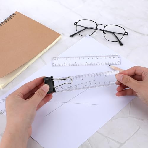 3 Pack 6 Inch Ruler Set Plastic Straight Ruler Transparent Measuring Tool Acrylic Clear Ruler for School Office Student - size: 3 x 6 Inch