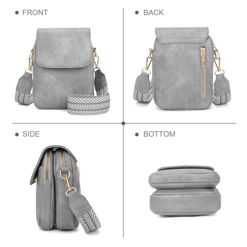 Fashion Small Crossbody Bags for Women Trendy Designer Cell Phone Purses - color: Lightgrey