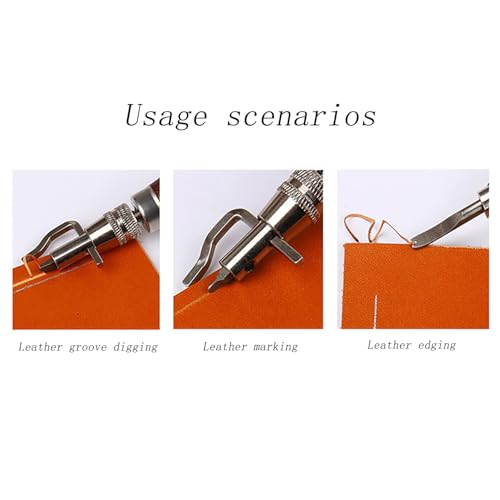 1Set 7 in 1 Professional Adjustable Leather Grooving Tool Creasing Beveling Combination Machine Leather Beveling Handcrafting Tool Set for Belts Wallets Placemats Pocket Punching