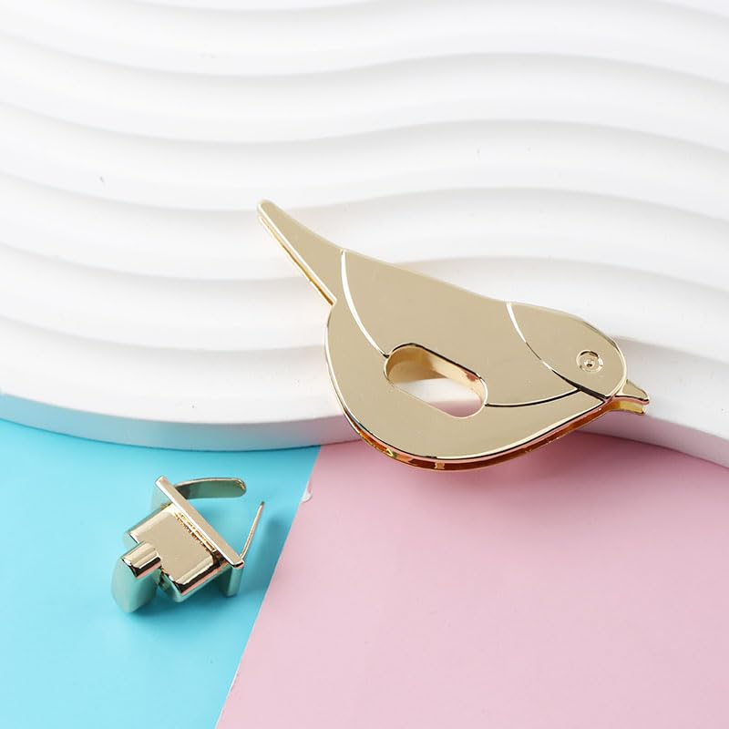3Pcs Metal Bird-Shaped Lock Clasp Buckle Secure Fashionable and Easy to Use Hardware Accessory for Leather Bags Purses and Handbags DIY Craft Supplies