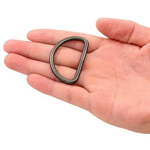 1.5" Metal D-Rings, D-Shaped Buckles for DIY Craft, Bag Strap & Purse Repair - color: Gunmetal X 16 Pcs