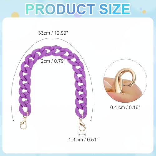 PATIKIL 15" Acrylic Purse Chain Acrylic Chain Linking Rings Purple - color: Matte Purple