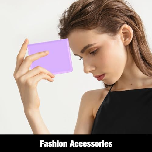Rouidr Womens Wallet, RFID Small Slim Wallet for Women, Cute Bifold Leather Pocket Credit Card Holder Ladies Mini Purse with Zipper Coin Pocket & ID Window, Purple - color: A-Purple