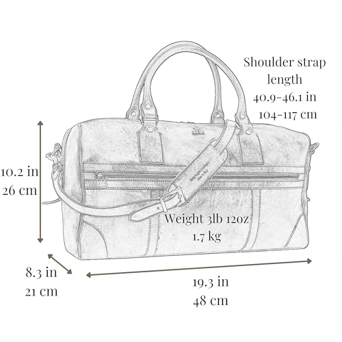 Time Resistance Leather Travel Bag - Duffel Weekender Bag (Brown)