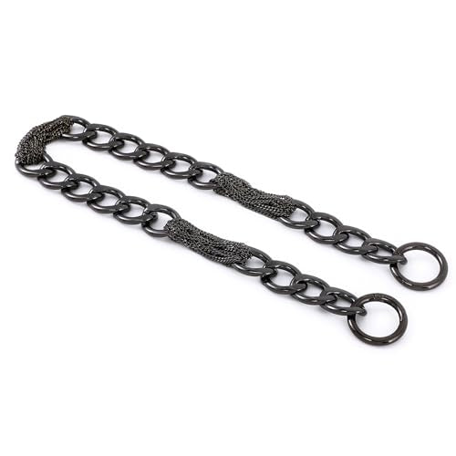 Yichain Classy Metal Tassels Bag Chains Purse Handles Shoulder Strap Replacement Charms Accessories (Black Big 24'') - color: Black Big 24''